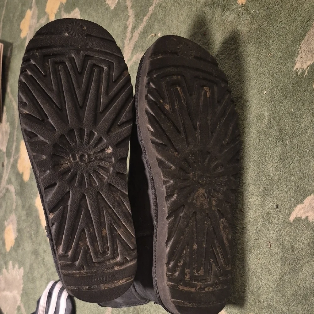 UGG Classic Short Black Suede Winter Boots